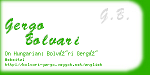 gergo bolvari business card